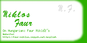 miklos faur business card